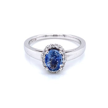 Cornflower Blue Sapphire & Diamond Ring OF15A38SA