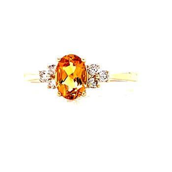  Oval Citrine with Diamond Accents 158837