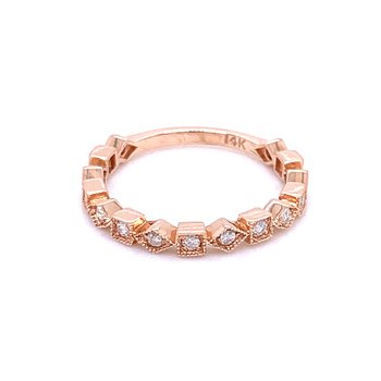 Geometric Shaped Diamond Stackable Band-14k Rose 154201