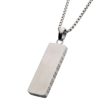 Steel Engravable Drop Pendant with Round Box Chain SSP15467NK