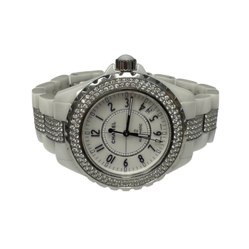 Chanel J12 Diamond White Ceramic Watch 575-83