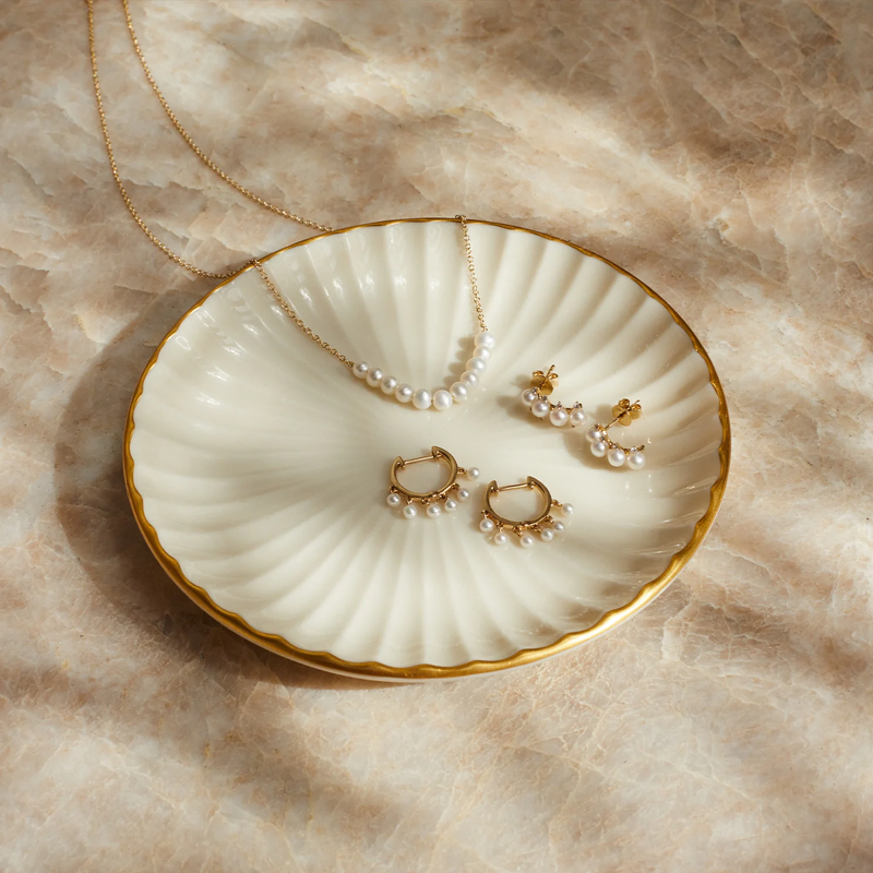 EF Collection Pearl Smile Necklace 325-343 - Hurdle's Jewelry