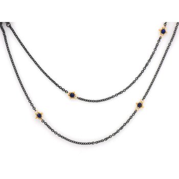 Lapis Textile Station Necklace 235-604