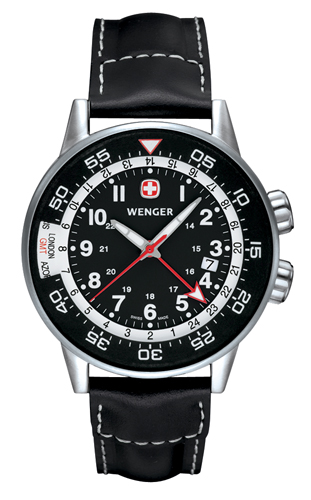 Eisen Watches Wenger Mens Black Commando Traveler Watch SE1363080