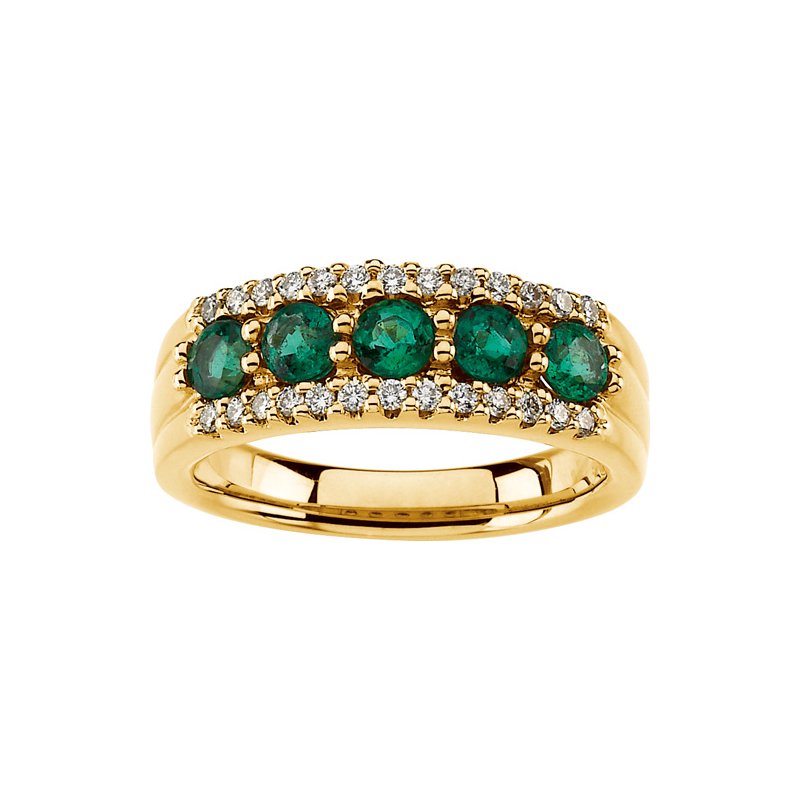 Susan Eisen Emerald And Diamond Band Ring SE727080 Susan Eisen Fine