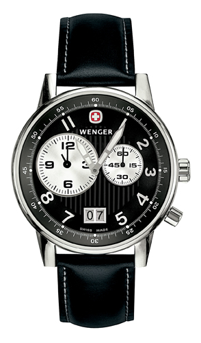 Eisen Watches Wenger Mens Black Commando Dual Time 2 Eye  display picture 1