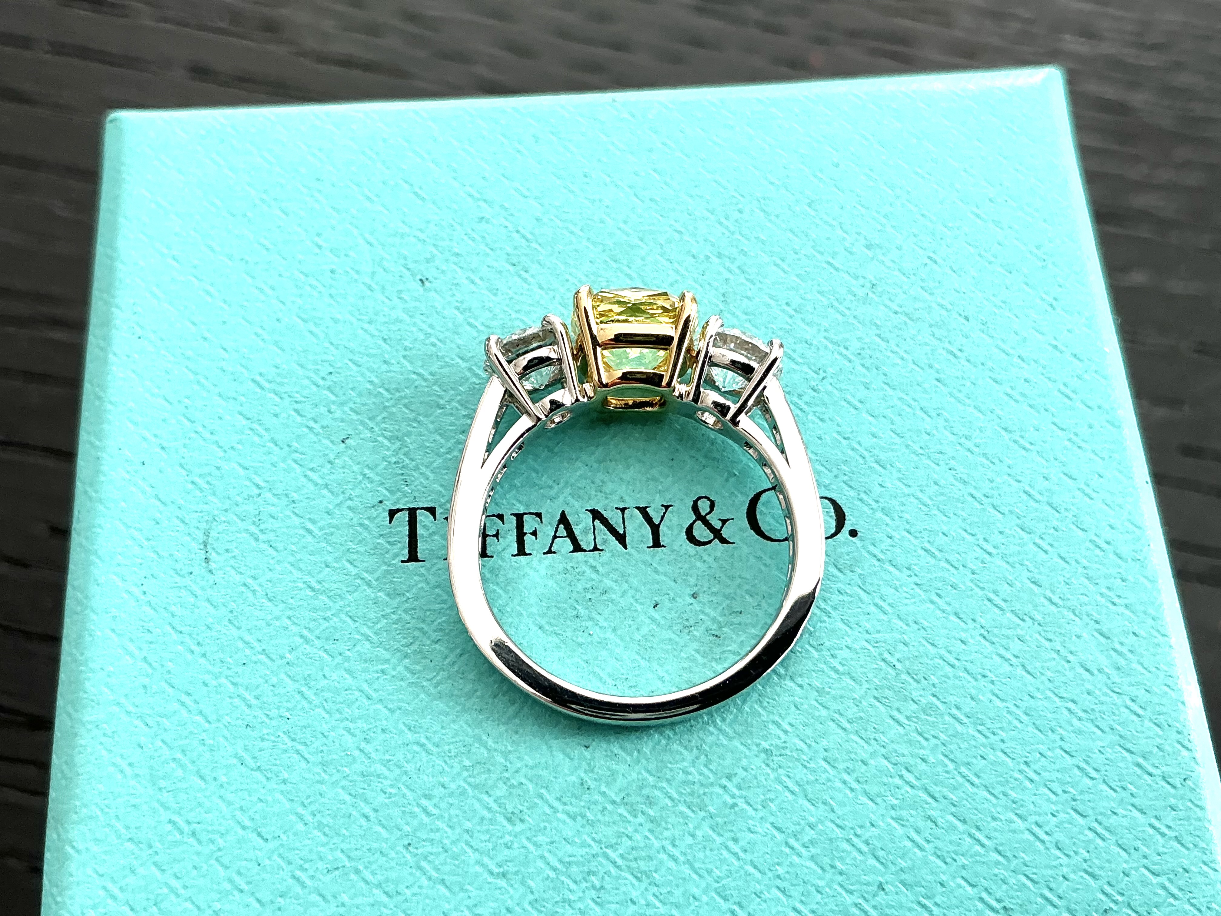 Tiffany Fancy Vivid Yellow Diamond Ring on Sale
