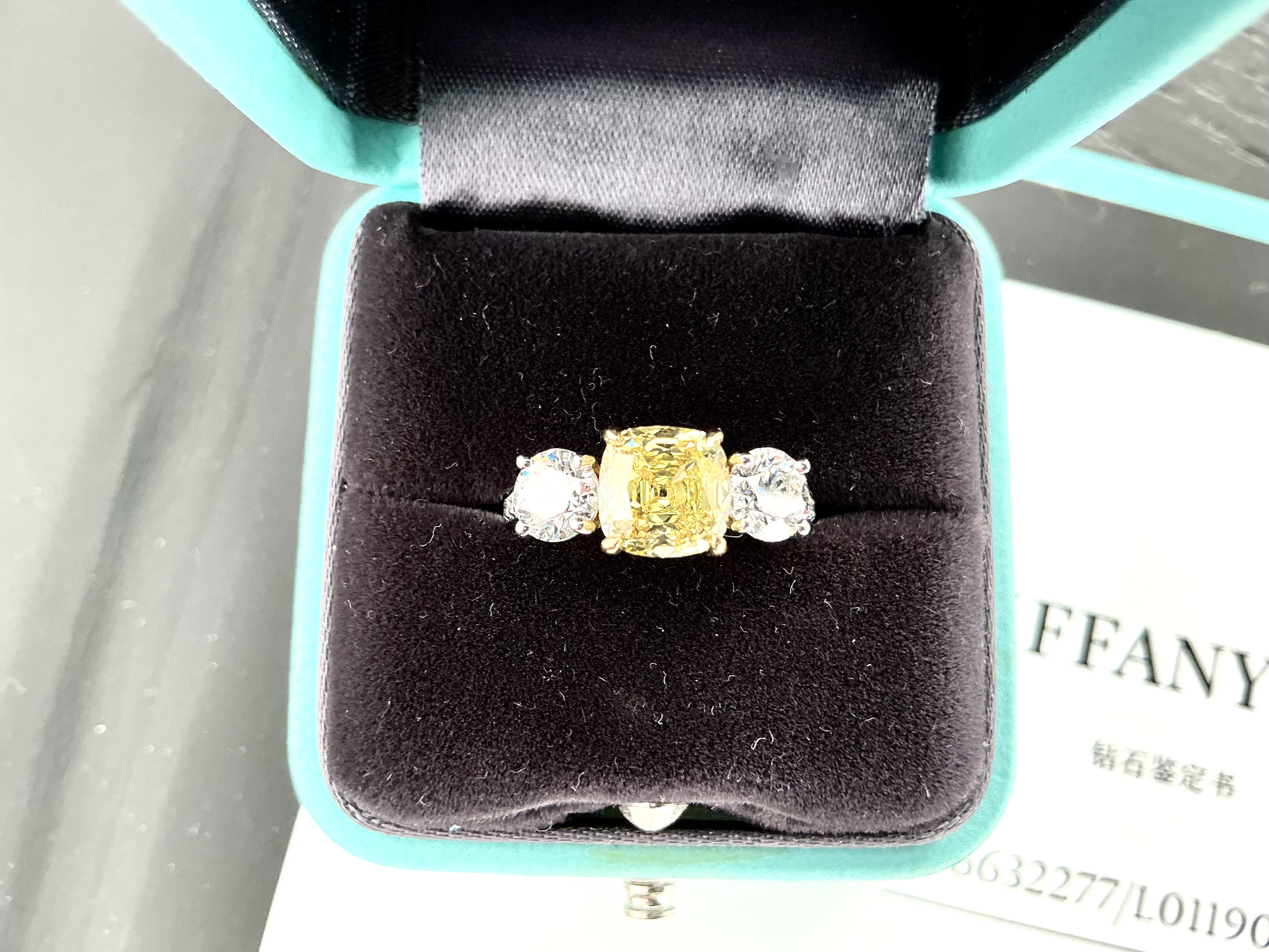 Tiffany Fancy Vivid Yellow Diamond Ring on Sale