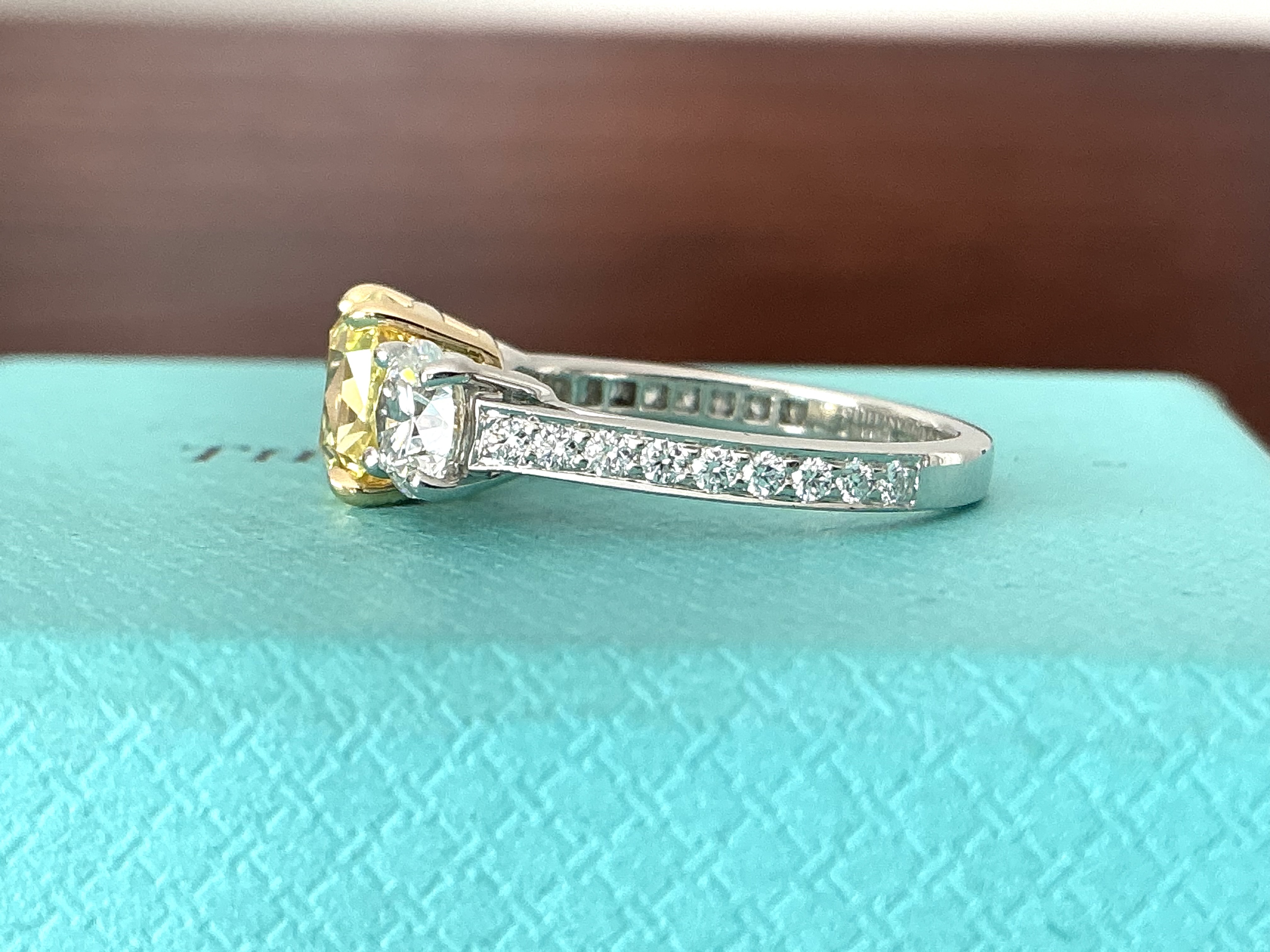 Tiffany Fancy Vivid Yellow Diamond Ring on Sale