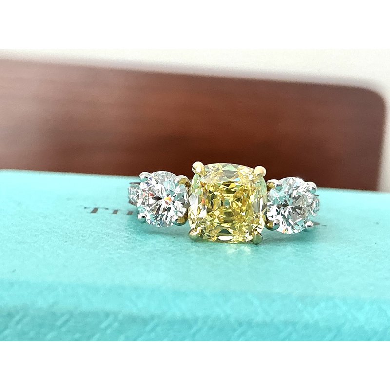 Tiffany Fancy Vivid Yellow Diamond Ring on Sale