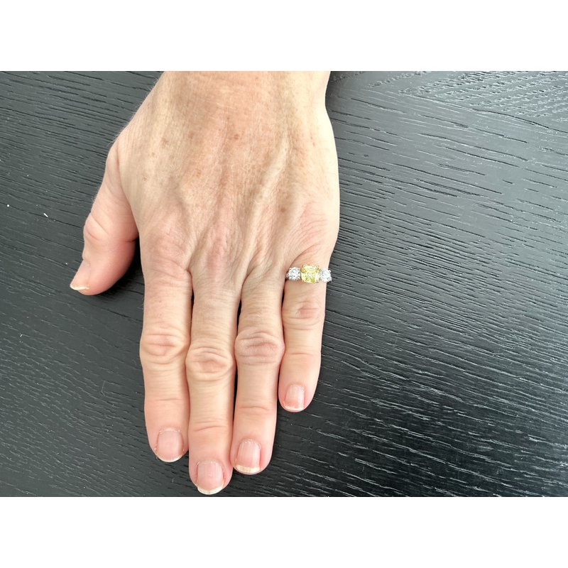 Tiffany Fancy Vivid Yellow Diamond Ring on Sale