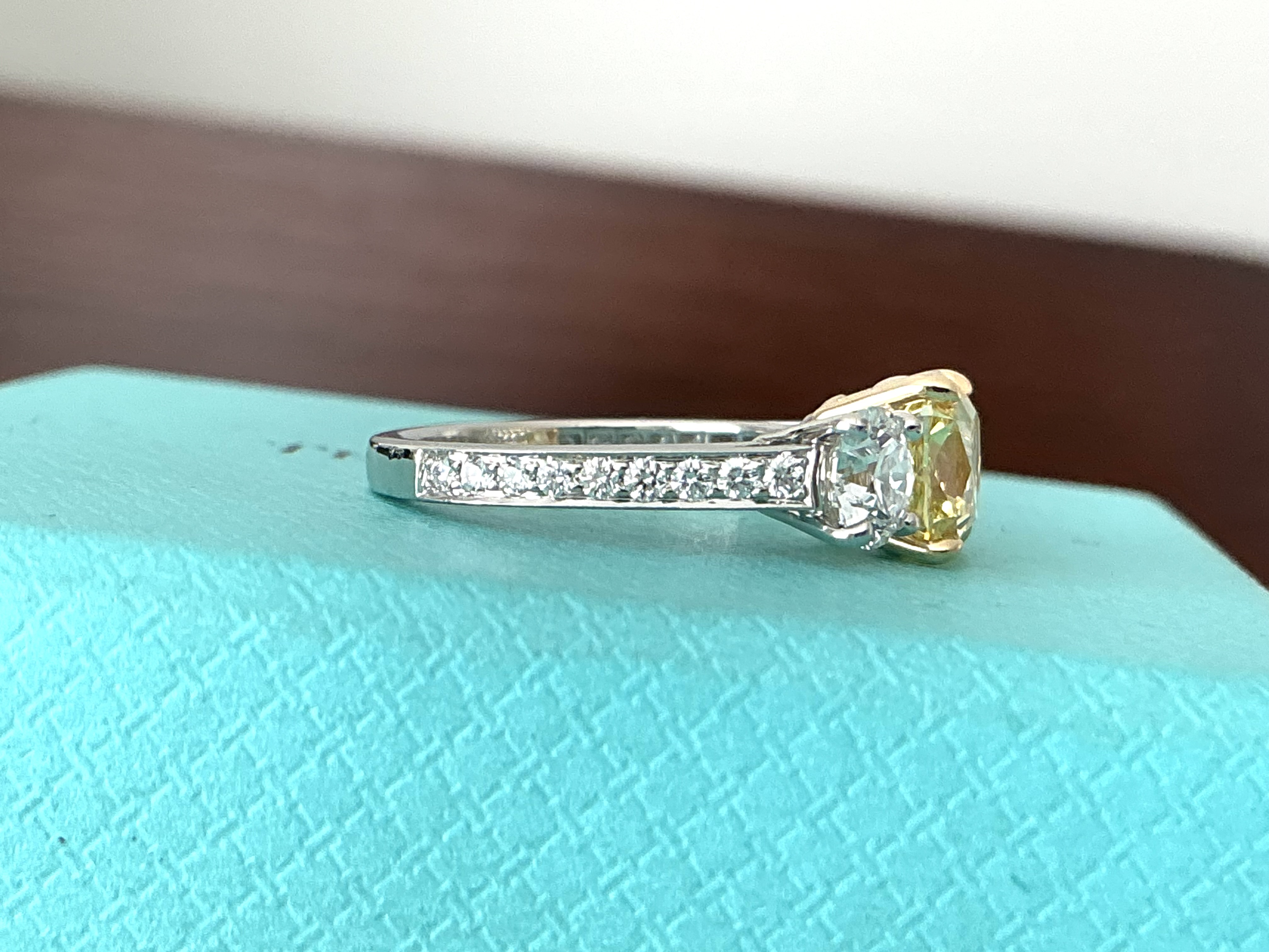 Tiffany Fancy Vivid Yellow Diamond Ring on Sale