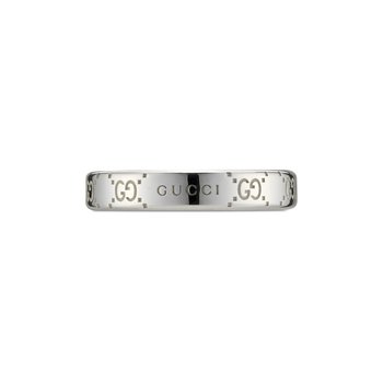 アクセサリー GUCCI Logo Black Patent Silver Bangle Gucci Interlocking chain bracelet in sterling silver | GUCCI® CA