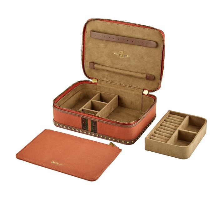 Wolf Designs Ida Travel Zip Jewelry Case - Orange 001-520-00219
