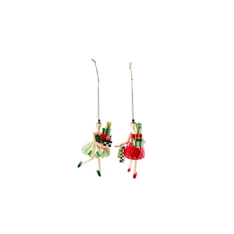 タイムセールMACKENZIE-CHILDS クリスマス限定モデル7点セット MacKenzie-Childs Check It Out Shopper Lady Ornaments - Set of 2