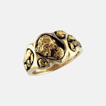 Alaskan Jewelry Man's Gold Nugget Ring RM654 5th Avenue Jewelers