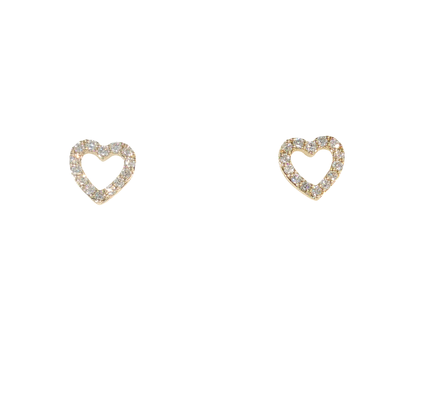 Family & Co. .25cttw Diamond Heart Studs 14kt Yellow Gold 150