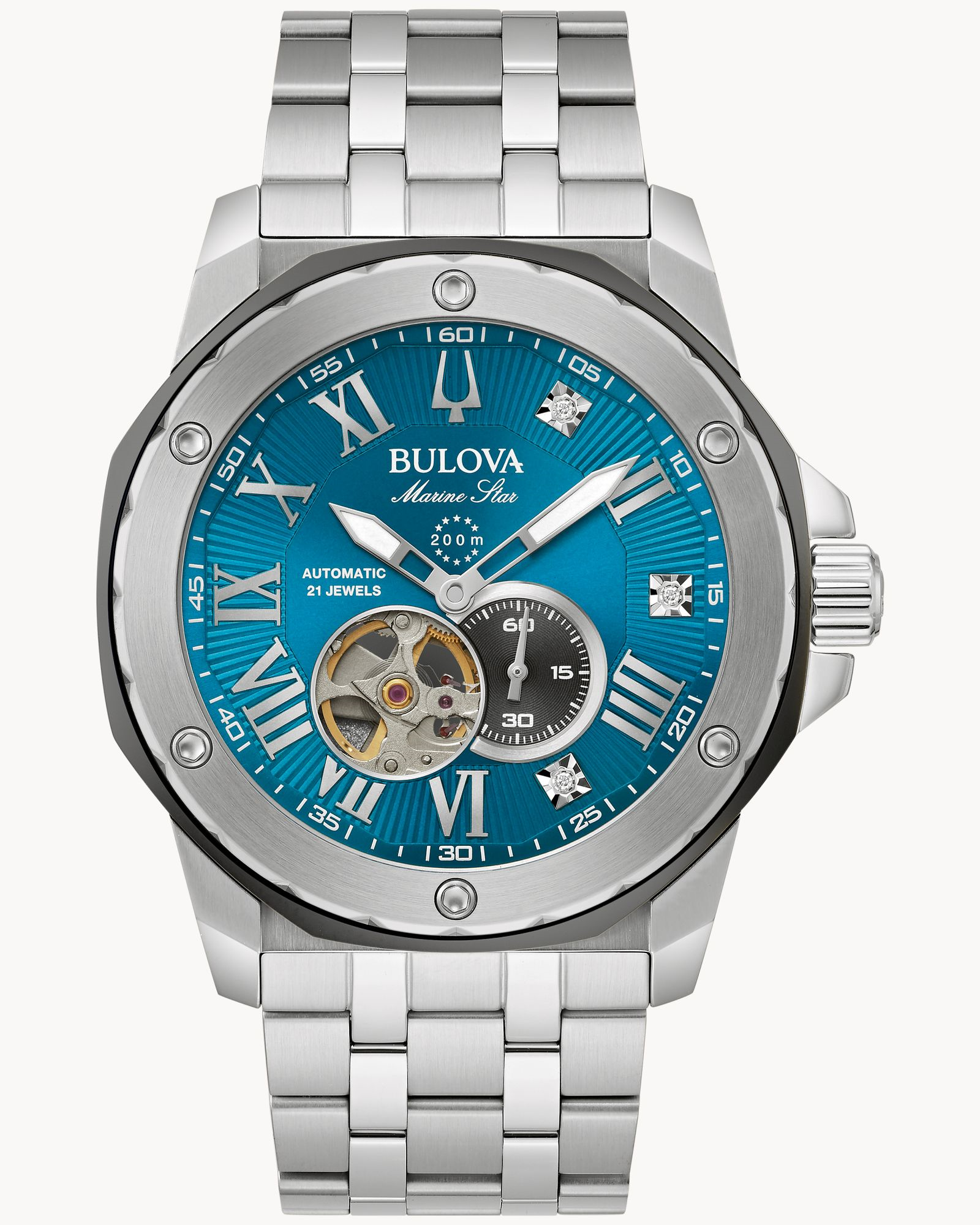 Orologio Bulova Octagon Argento Chrono 44mm Acciaio 96B408 :: Sorelle Ronco
