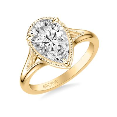 Artcarved 14kt Yellow Gold Split Shank Mounting with Engraving on