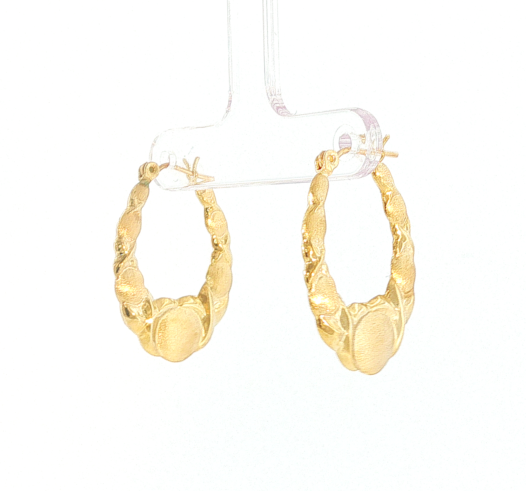 Family & Co. 14kt Yellow Gold Oval Hoops with XO Design 425-05147