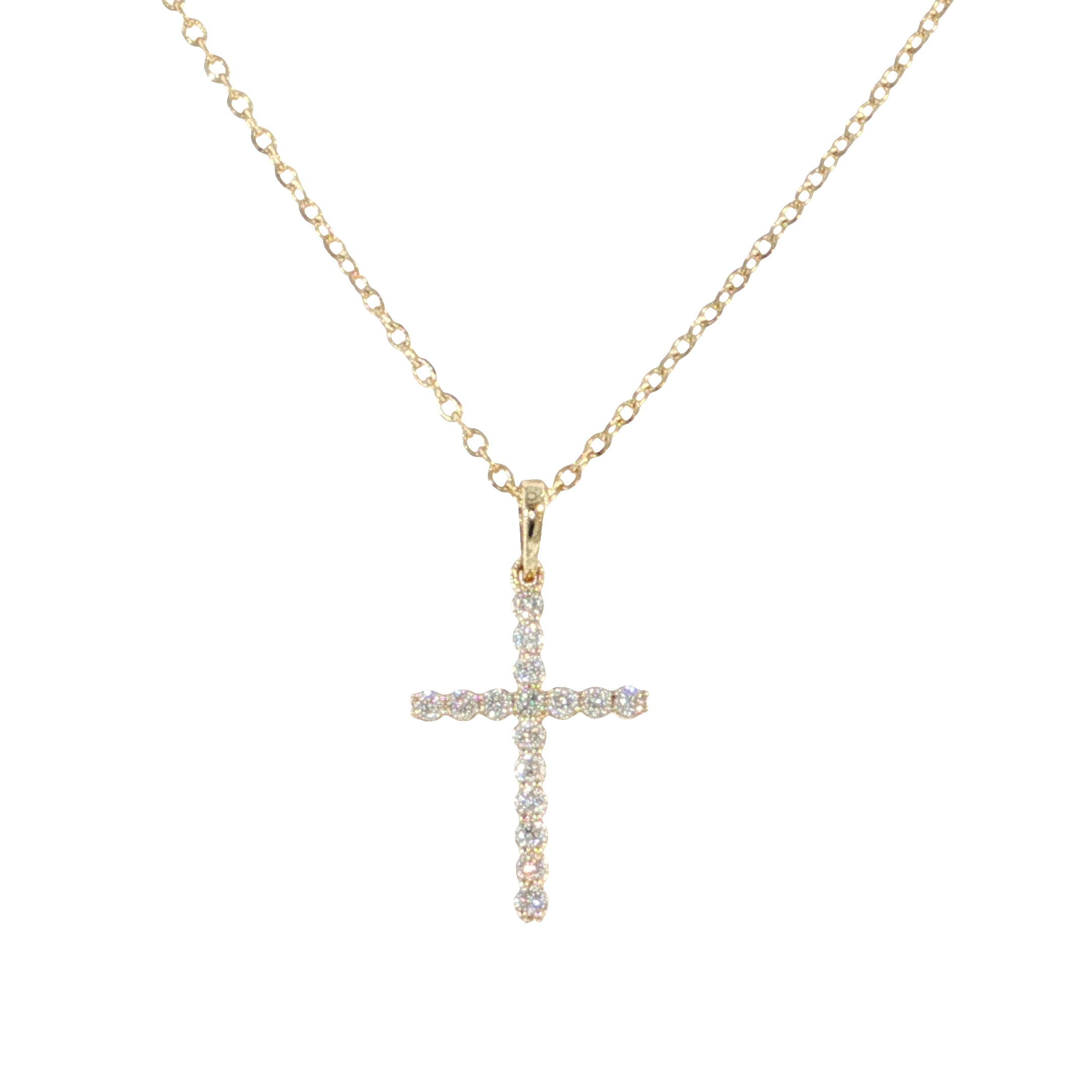 Family & Co. .10cttw Diamond Cross 14kt Yellow Gold 18