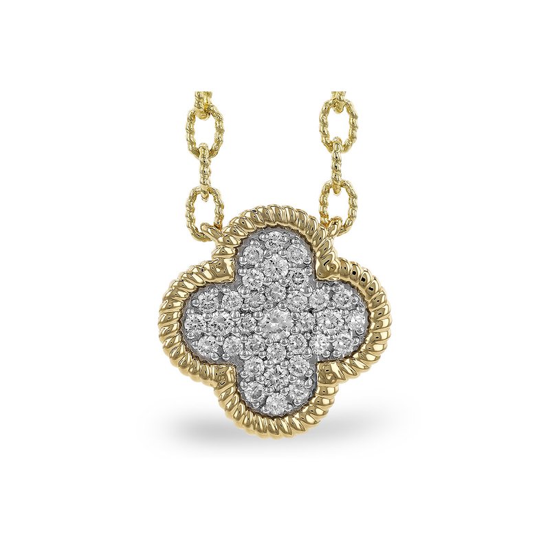 Allison Kaufman 14kt Yellow Gold .32cttw Diamond Clover Necklace