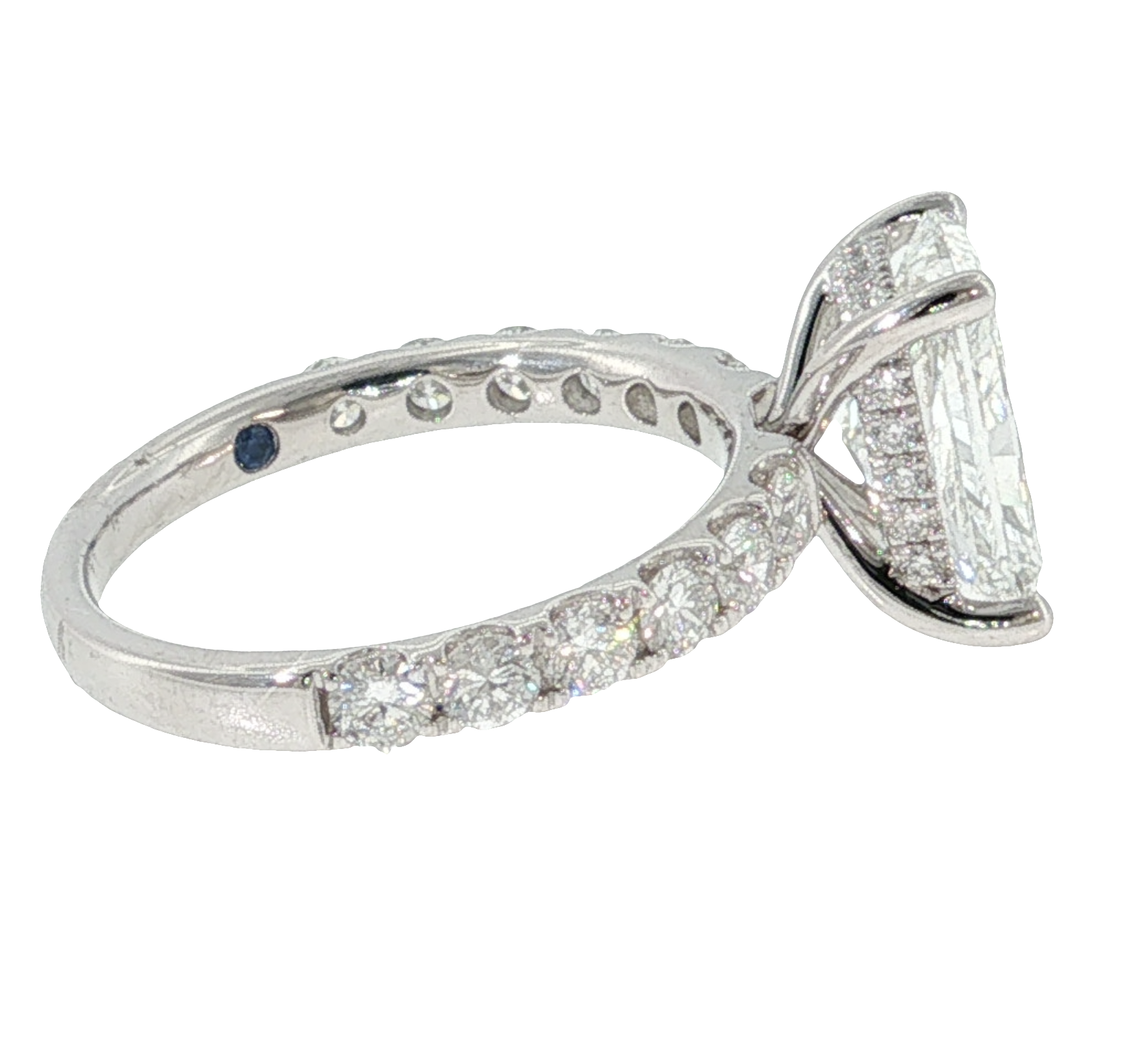 Family & Co. 3.09ct Radiant Lab Created Diamond E VS1 .91cttw Side