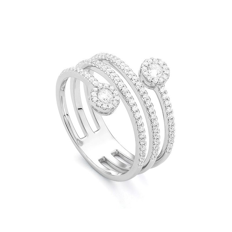 Bague Or Blanc Gold Filled Avec Zirconium Cubique - Taille 8 - Neuf Sans Emballage