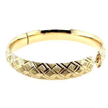 【Gaby】 cutlery bangle 14K Yellow Gold and 925 Sterling Silver Bujukan Blue Topaz