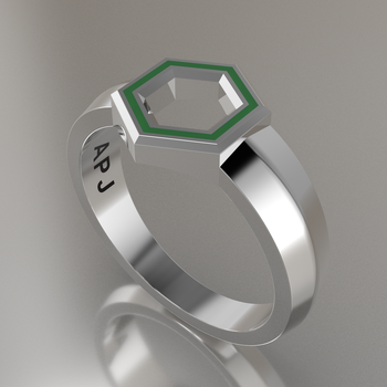 小物 arata Angelo Paul Jewelry Sterling Silver * Clear Green Resin 620