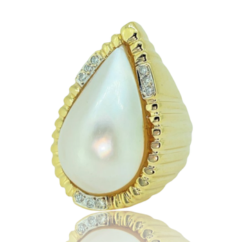 Mabe Pearl & Diamond Ring 55507