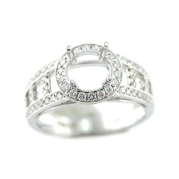 Halo Wide Band Enagement Ring Mounting 21129
