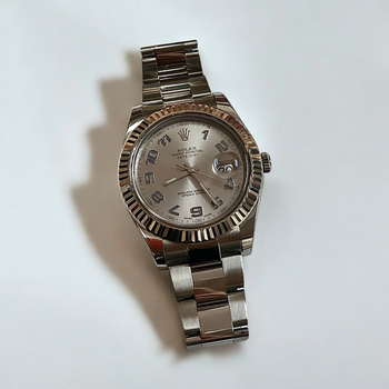 Pre-owned Rolex Stainless Steel Fluted Rolex Watch 500-21 DECOR