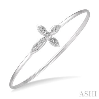 Sterling Silver Flexi Diamond Cross Bangle w/ 0.05 ctw 610-03731