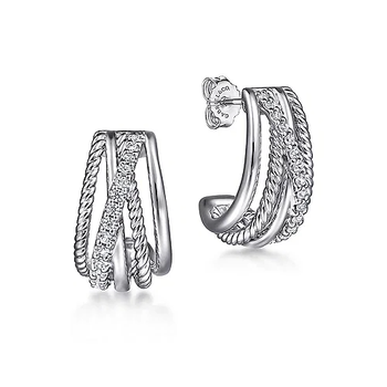 Sterling Silver White Sapphire Hampton J Earrings 645-03828