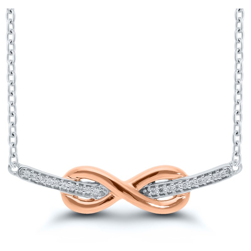 Best Sellers Sterling Silver/Rose Gold Plated Diamond Infinity