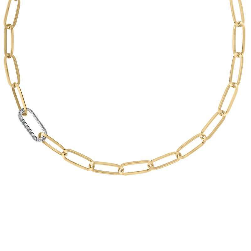 Roberto Coin 18K Yellow/White Designer Gold Classic Paperclip Chain