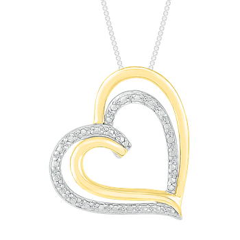 Diamond Double Heart Pendant JSN0542