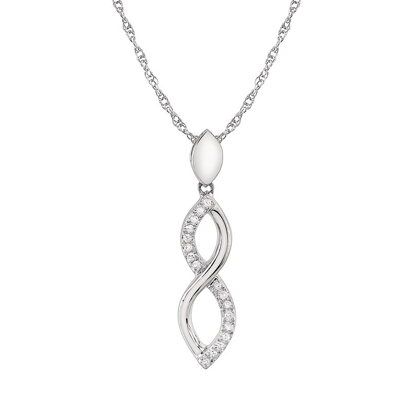 Gold Casters Special Collection WHITE GOLD DIAMOND INFINITY PENDANT