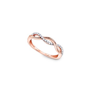 Simmons & Clark Two Hearts Collection Rose Gold Twist Ring