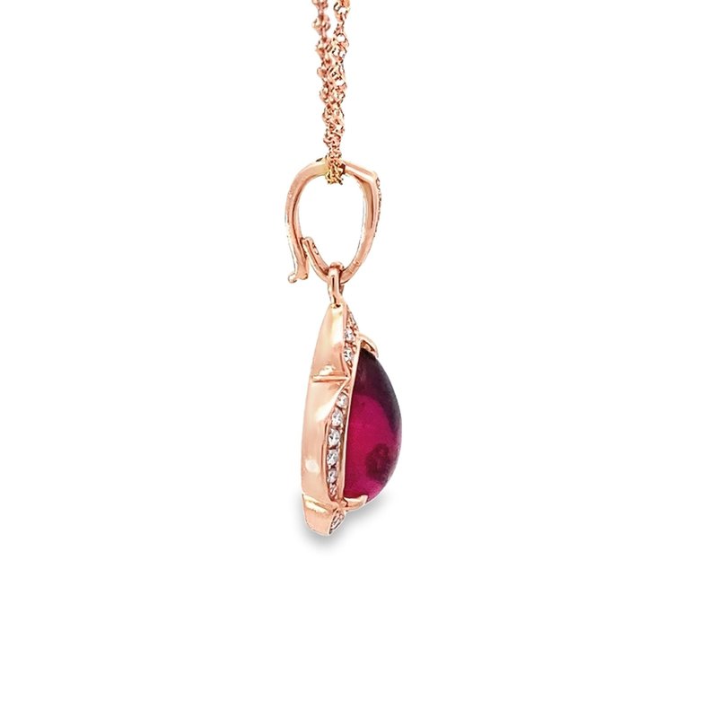 ASBA Design Cabochon Rubellite Teardrop Pendant 230-00941 - Payne