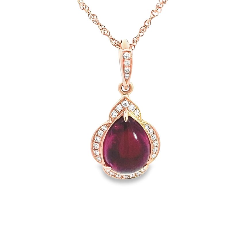 ASBA Design Cabochon Rubellite Teardrop Pendant 230-00941 - Payne