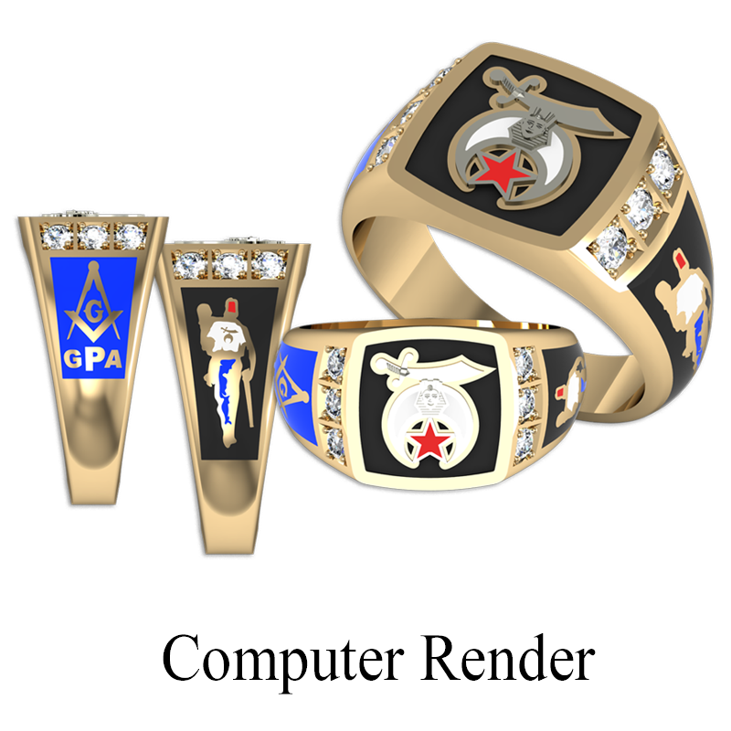 Shriner Jewelry Shrine Ring Style 1300 1300 - Faini Designs