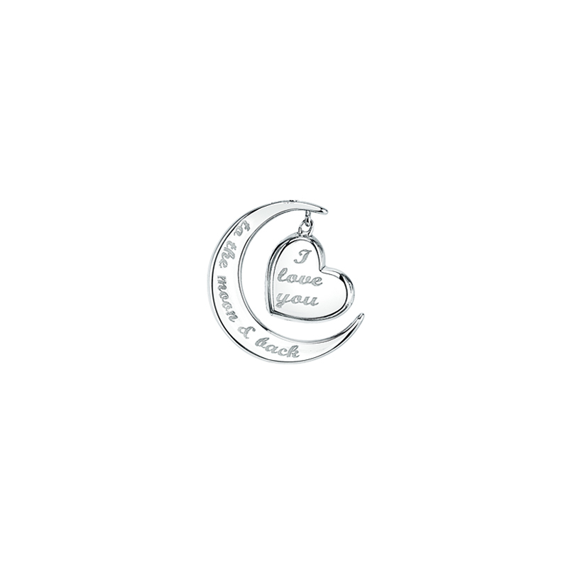 YAFEINI Collana con ciondolo a forma di lupo e ragazza, in argento Sterling, con scritta I Love You to The Moon and Back, gioiello per donne, adolescenti, fidanzata, Argento sterling, bicolore