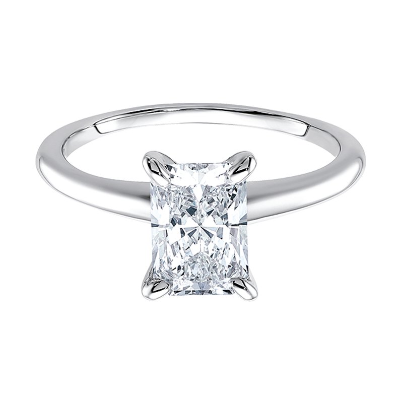 Greenberg's 14k white gold 1.50ct lab grown radiant cut solitaire