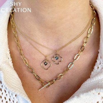 Shy Creation 0.43 carat diamond star paper clip link