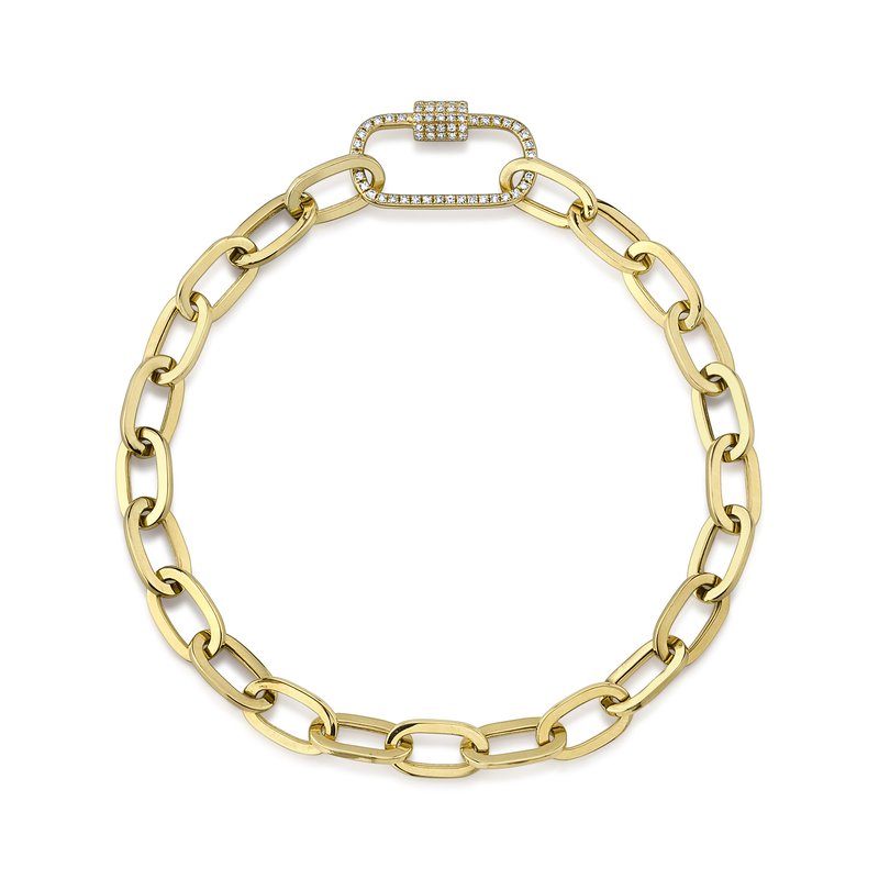 Shy Creation 14k yellow gold 0.23ctw chain link diamond