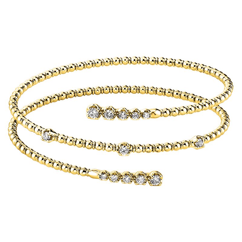 Greenberg's 14K Yellow Gold Ladies 0.75ctw Diamond Flexi Bracelet