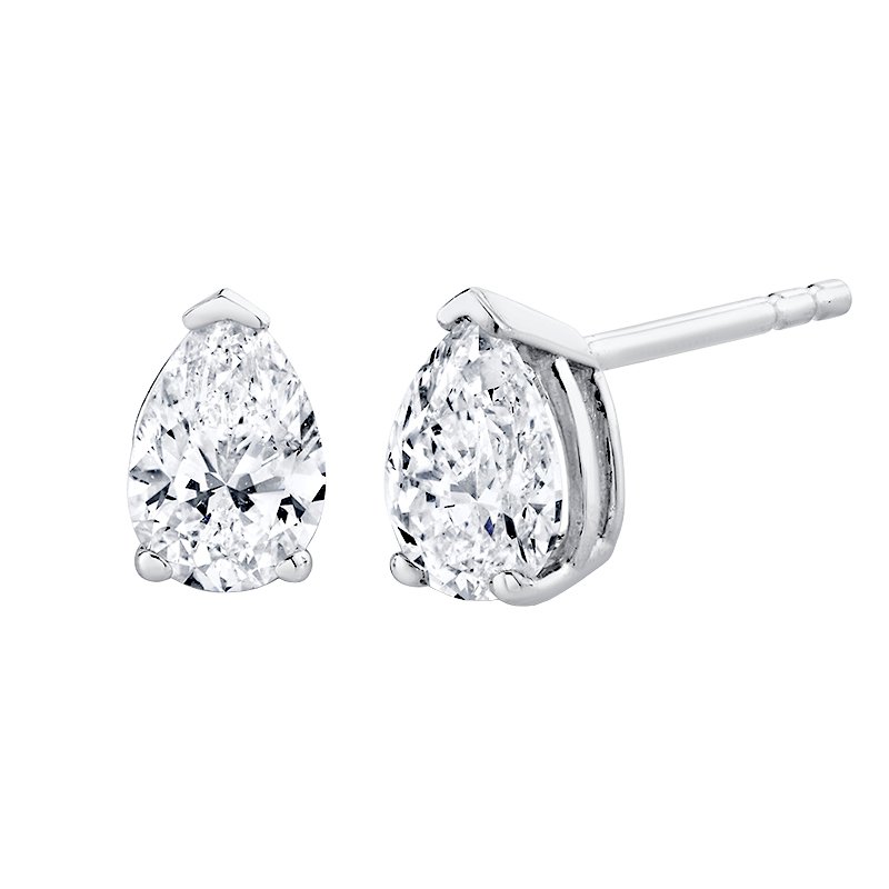 14 Karat White Gold Pear Shape 1.75 Carats Garnet Stud Earrings Pear Straight Ring in 14k White Gold | Gabriel \u0026 Co. ER12299P6W44JJ