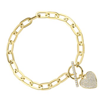 Shy Creation 14k yellow gold 0.23ctw chain link diamond